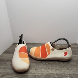 Uin Slip On Shoes Comfort Love Puzzle Womens 8 Sample Loafer